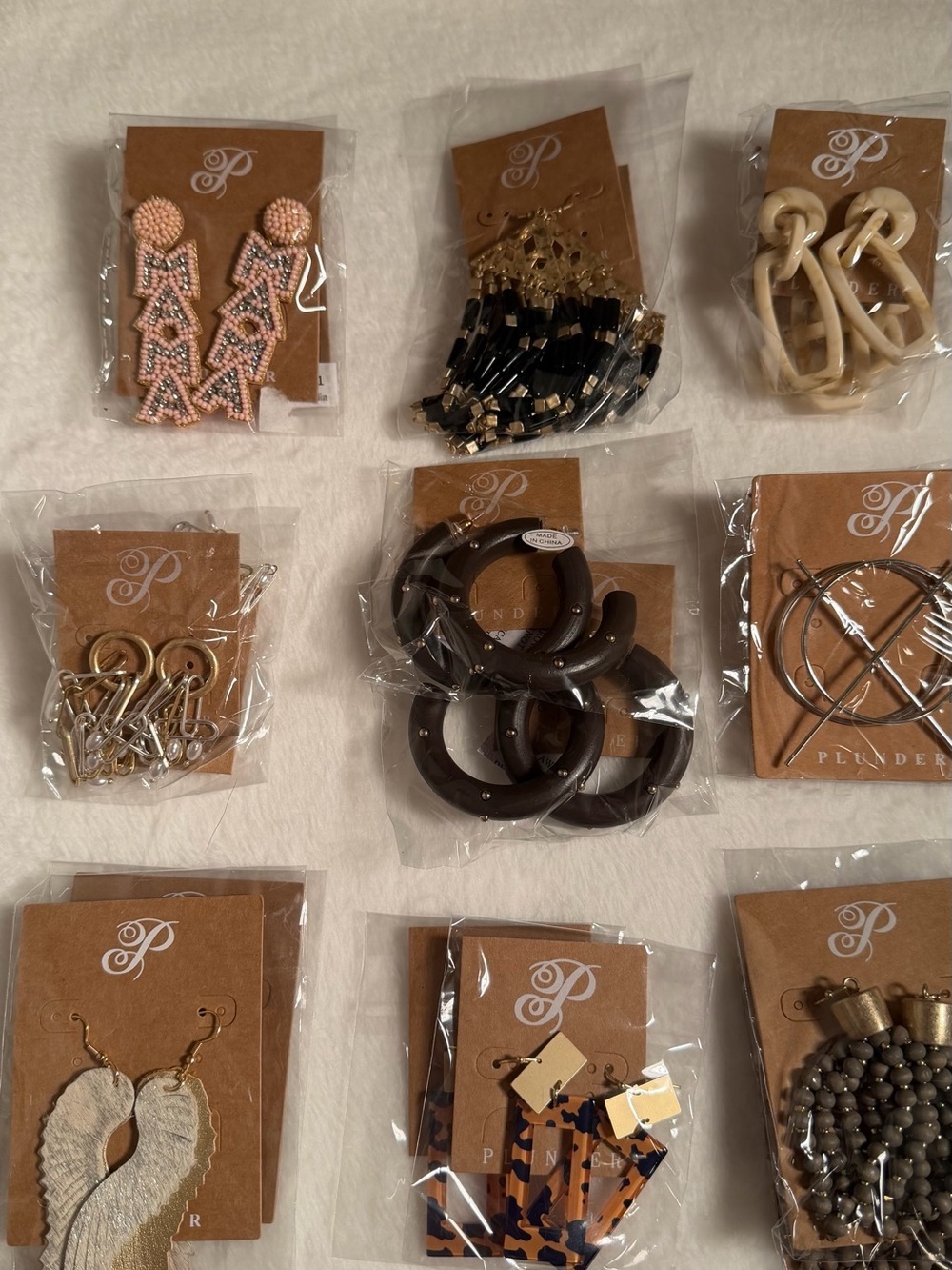 Plunder Jewelry 18 Pairs Large Earrings 9 Styles